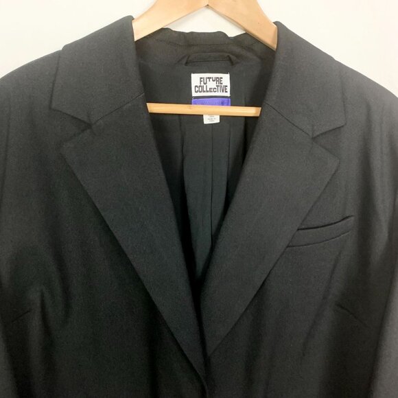 Future Collective Tuxedo Jacket Single Breasted 2 Button Black Size 1X Notched - Picture 2 of 11